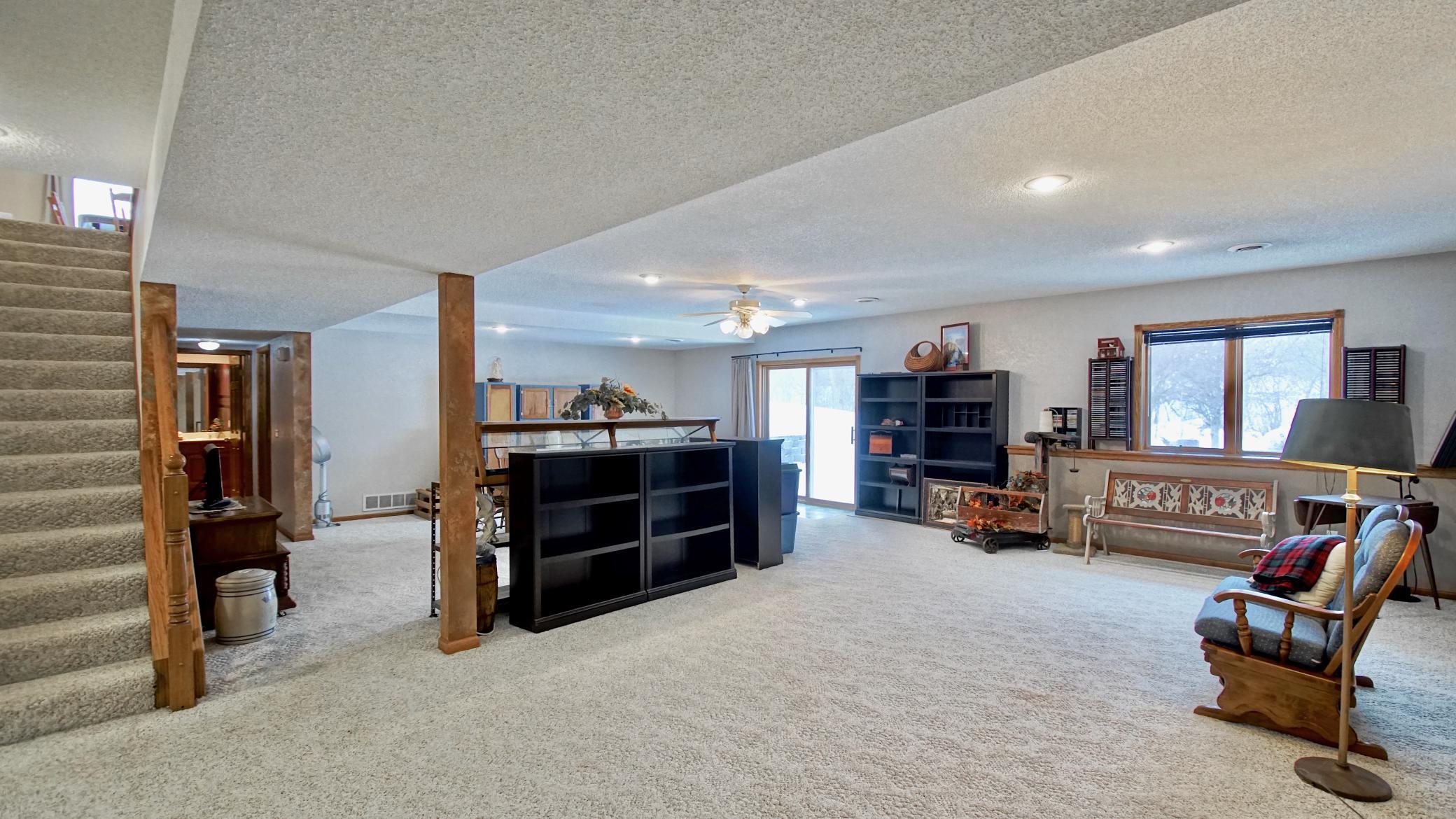 Lower Level with very large Family room with access to the lower level patio