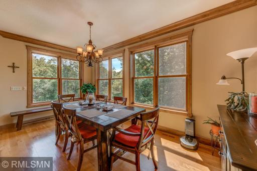 Dining room offers views into your private backyard.