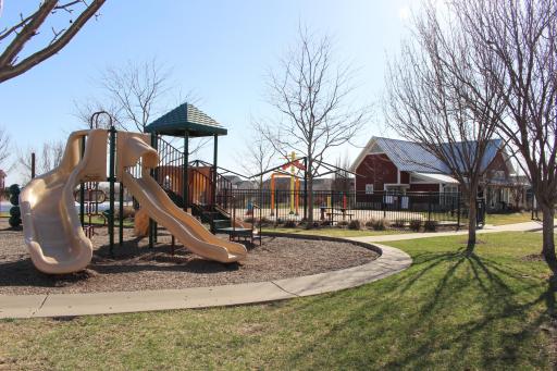 Right around the corner from Stonemill second community center, splash pad and a park
