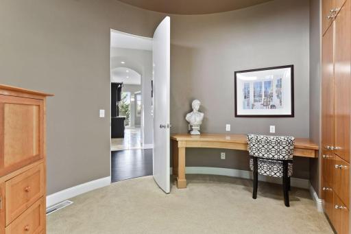 Photo for 1450 W Farm Road, Chaska, MN 55318 - Listing #6113107 A private home office is a wonderful workspace with a built-in desk, cabinetry and file drawers.