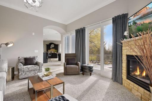 The enameled beadboard ceiling, coved pass-throughs and designer touches create a beautiful and comfortable space to relax.