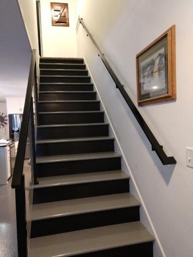 Newly completed stairway to the Upper Level.