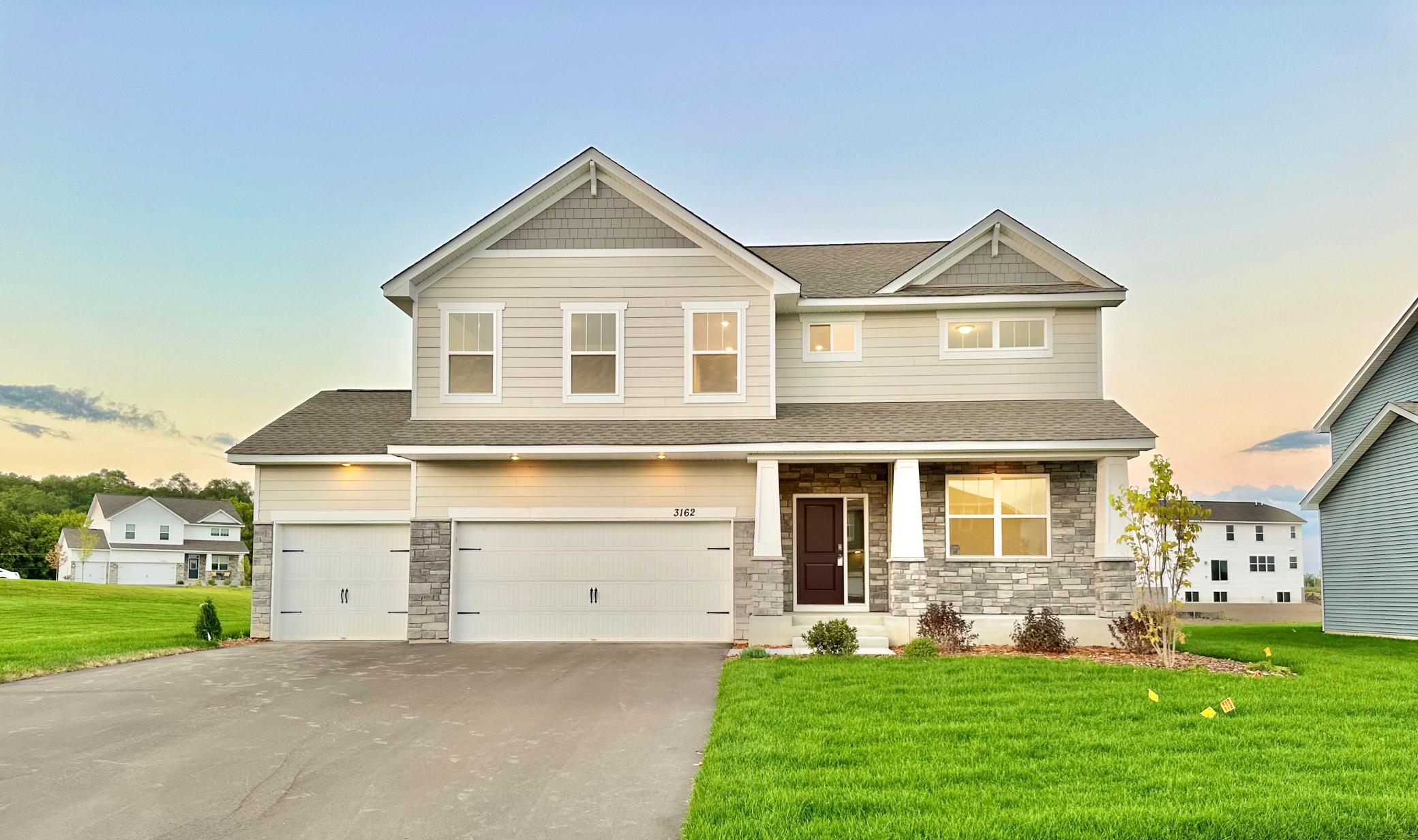 Welcome to 3162 Sunshine Curve! This Adams sits on a large corner homesite and offers a 3 car garage! Home will feature fully sodded yard with Smart Irrigation and Landscaping! Ready for move-in!
