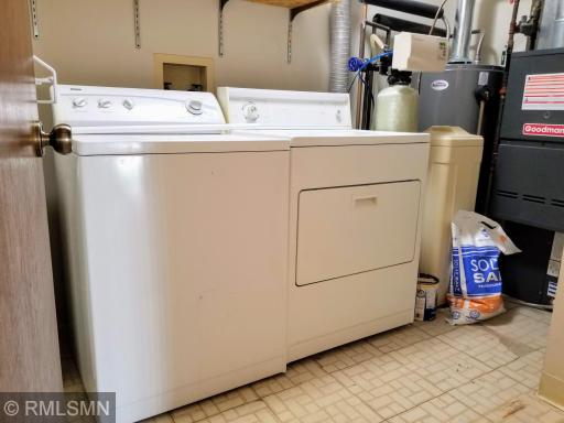 Washer and dryer included. Water Softener is also owned. Furnace and Water Heater and A/C unit are five years old.