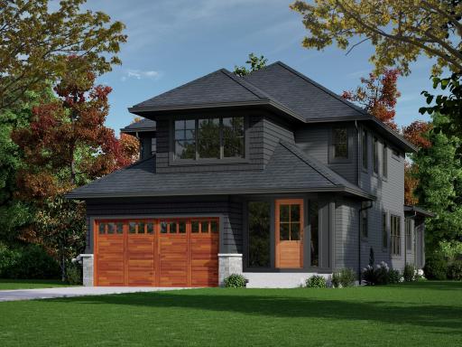 Exterior rendering of home under construction