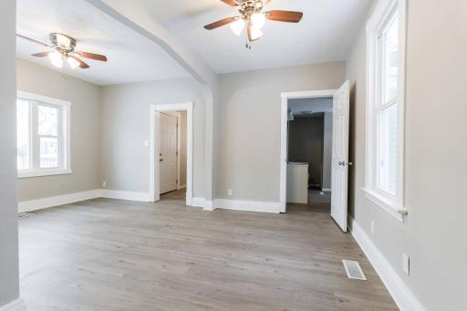 Doors to Kitchen and Full Bath