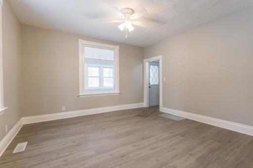 Living Room with Front Porch Entrance