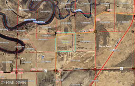 West 40 acres for sale aerial Bosserman.png