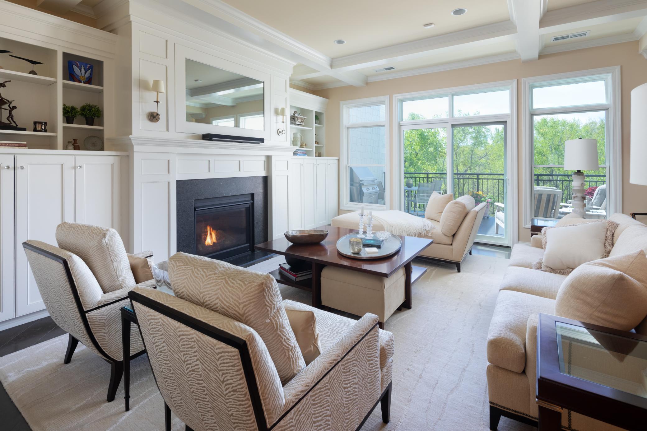Detailed craftsmanship is found in the spacious gathering area and throughout the condo