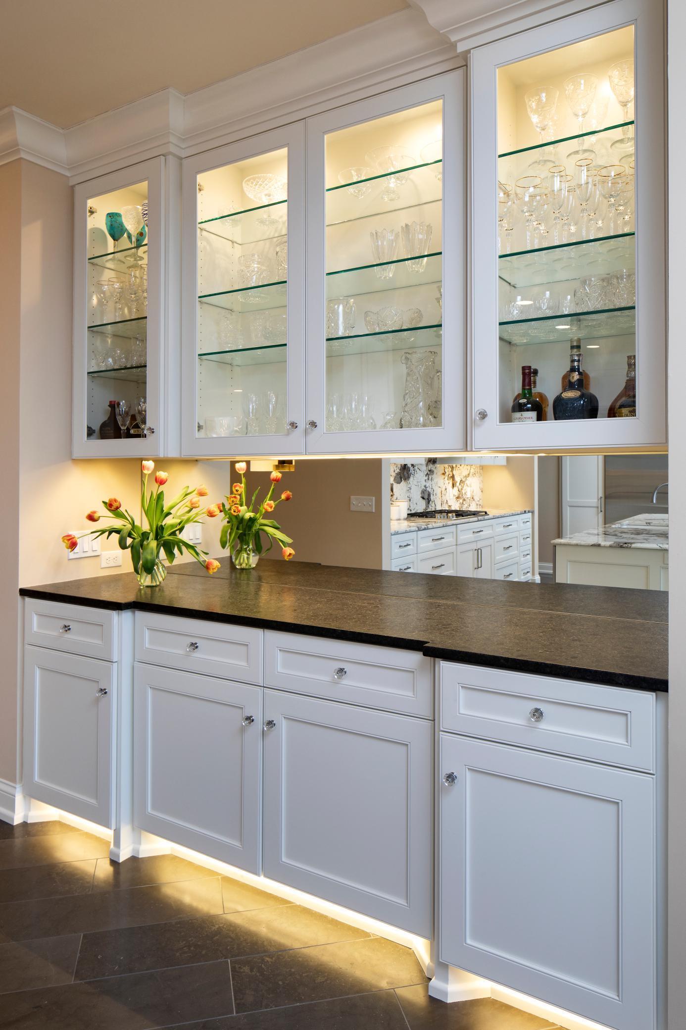 Buffet area comes in handy when entertaining