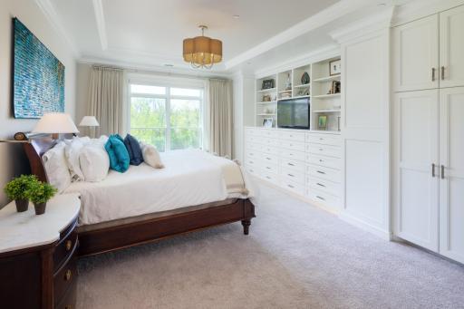 Beautiful built-ins and millwork in the owner's suite