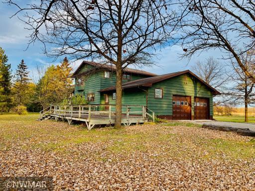 Large back deck overlooking the water
