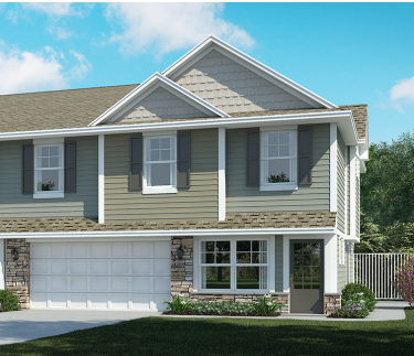 Enjoy the benefits of a new construction home! Currently under construction, completing in November to be move-in-ready. End/corner location. (Architectural Rendering)