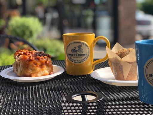After strolling around downtown Victoria, stop in for a great cup of coffee and enjoy one of the famous carmel rolls at Ruby's Roost