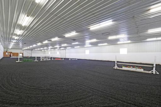 Heated 72' x 200' Indoor arena with 6' x 25' viewing area; sand/rubber mix footing installed 2020; stereo system