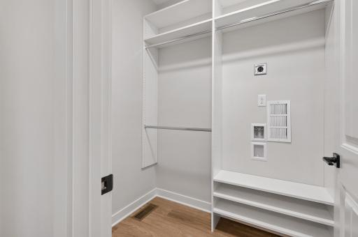 Second coat closet near garage and mudroom space. This is also roughed in for a future second washer/dryer.