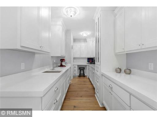 And here you have it. What an astounding "room" really. Although technically called a "butler's pantry", at 21x8 feet, you can certainly do a lot more than store a few groceries here. It even comes equipped with a work station & landline hookup