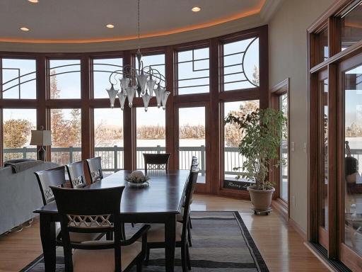 Dining area with spectacular views of the lake