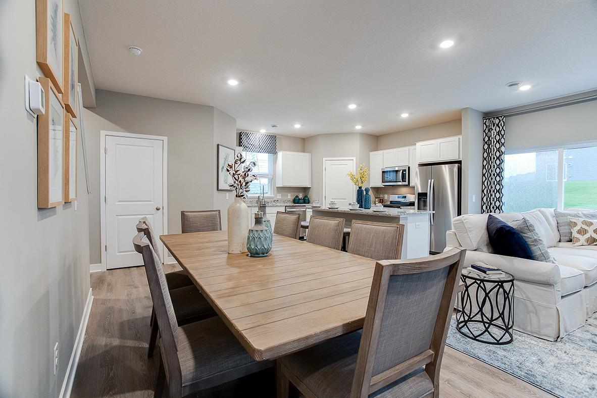 The home's dining area is large enough to fit just about any table and seating arrangement.