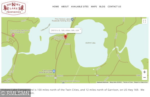 Campground map location