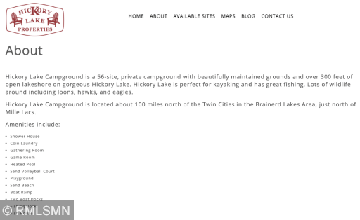 Campground description from their website
