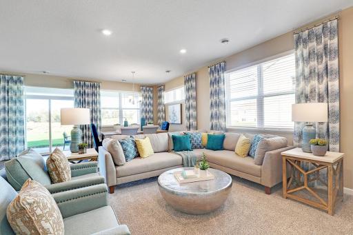 Open and bright. Imagine entertaining here! Model photos. Options and colors will vary.