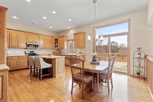 Open kitchen with plenty of natural lighting and wonderful views of your amazing yard!