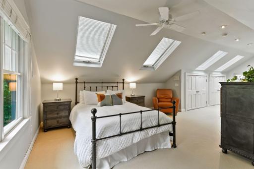 4 skylights in bright and airy owner's suite.