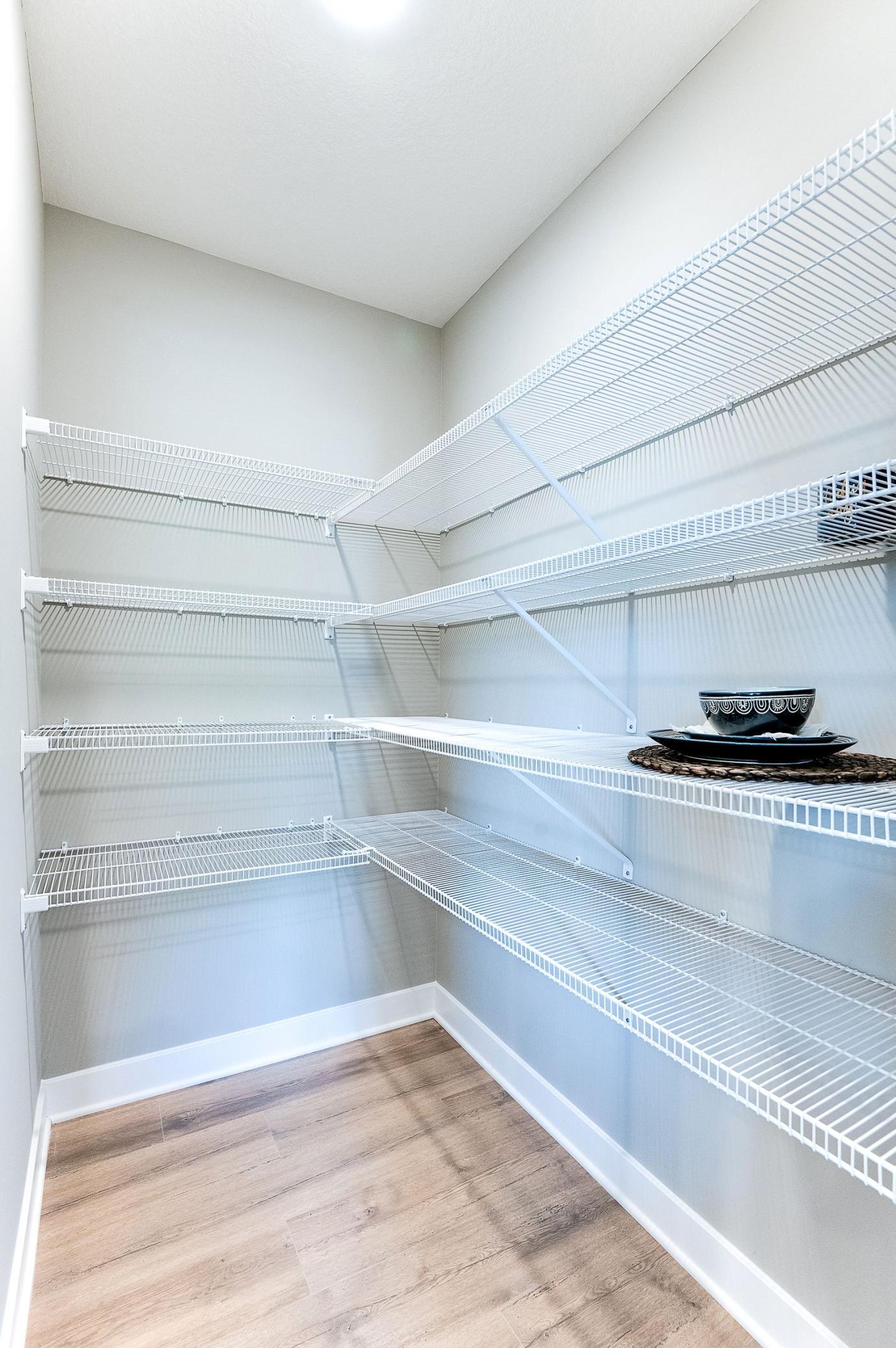 A closer look at the six-foot deep walk-in pantry. Photo of model home, color and options will vary.