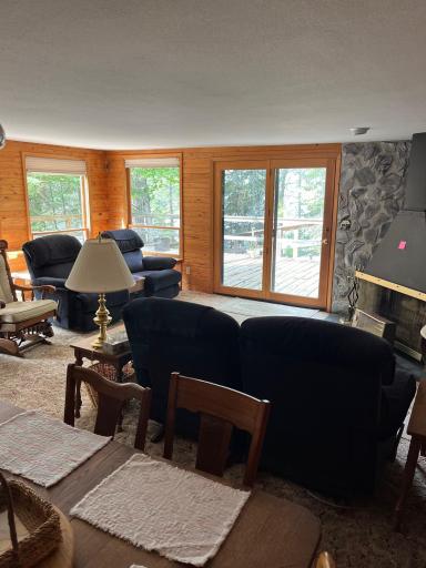So much natural light in the living room. Walk out to the deck for the gorgeous view of the lake.