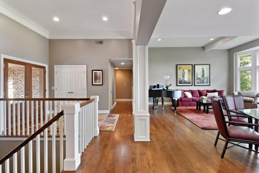 Foyer blends seamlessly into the living room and dining area creating the coveted open floor plan.