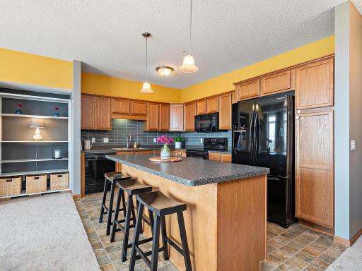 Large center island is perfect for entertaining and food prep.