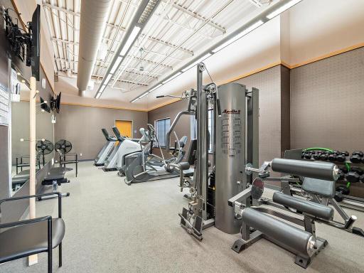 Exercise room in clubhouse makes working out convenient.
