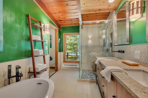 Enjoy relaxing in the tub as you take in the views of river...