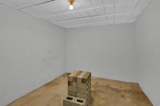 A previous "fallout shelter", this room would make a great wine cellar!