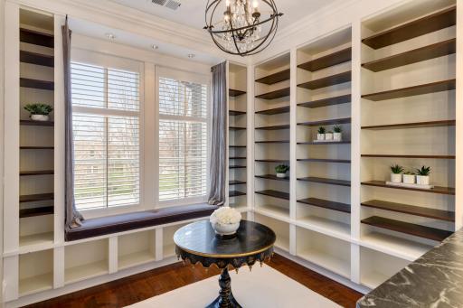 Dressing area offers all the space you desire for your accessories and clothing, large window with a window seat