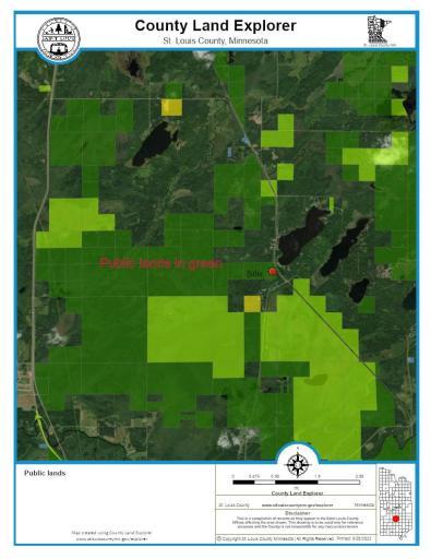 Public Lands in green