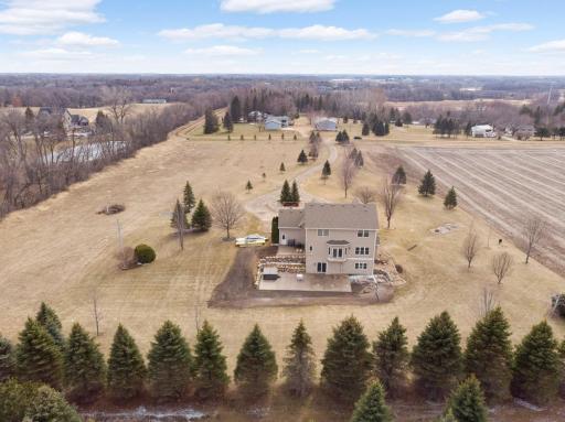 Aerial photo of the 5 acre parcel, perfect set up for future outbuilding & up to 4 horses!