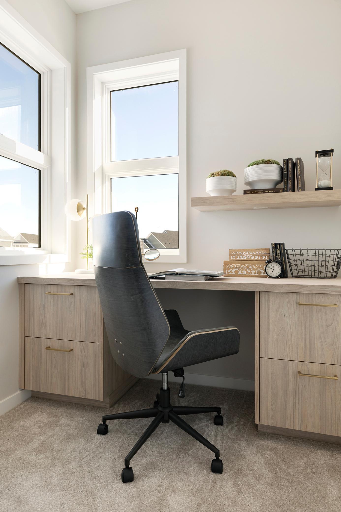 Built-in desk with a view. Photos are of model home; features and options may vary.
