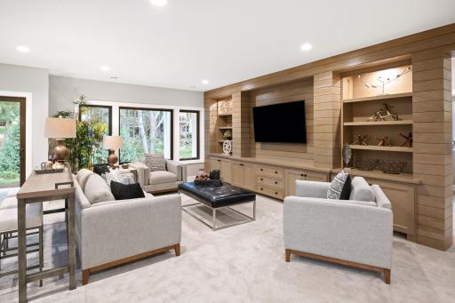 Custom built-ins and an entertainment center can be designed to meet your needs. Photos of a similar model.