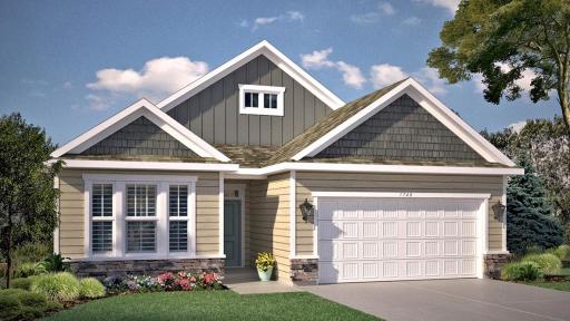 One level living with loads of curb appeal! The Bristol Northern Craftsman exterior includes adorable stone accents across the front of the home plus board and batten for some extra charm! This home will feature a 3 car garage! *Colors will vary