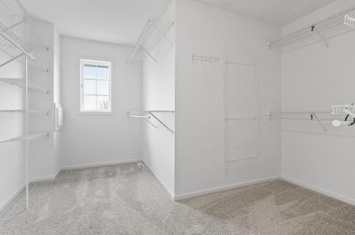 Spacious walk in closet in the master bedroom