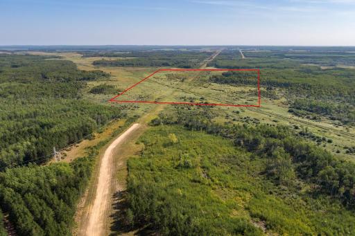 The land lies a few hundred yards east of McKinley Rd, and the visible path is currently an Enbridge Line 3 and Cass County easement.