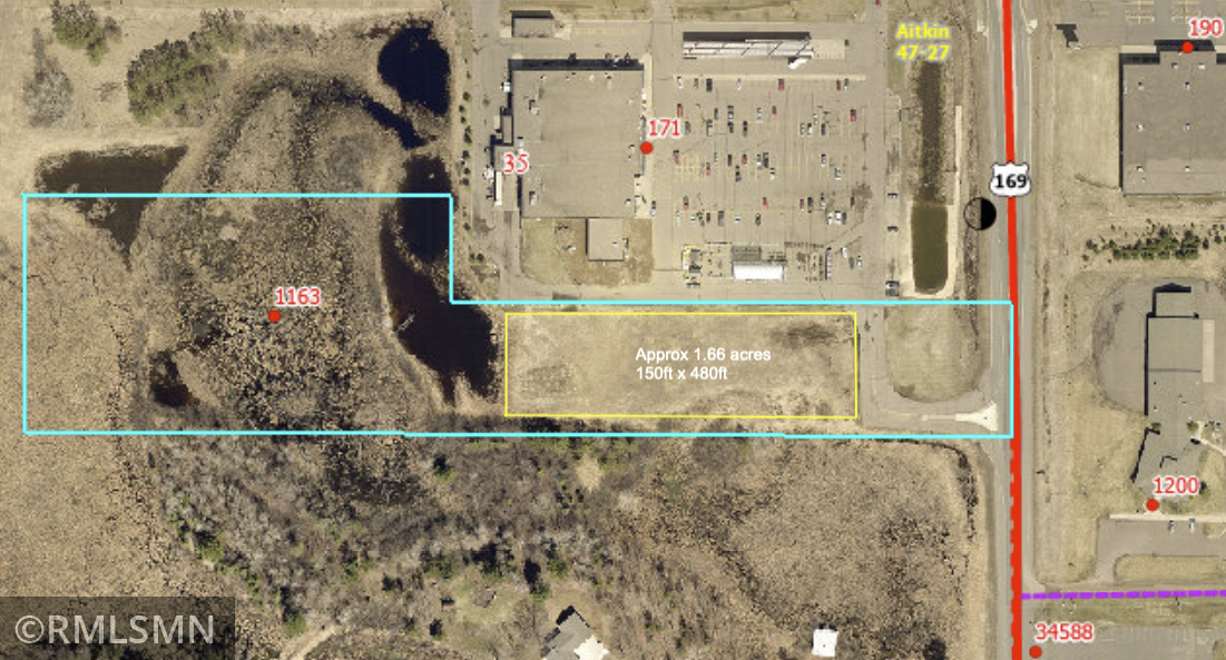 Property view of 7.4 acres - zoned Business/Commercial