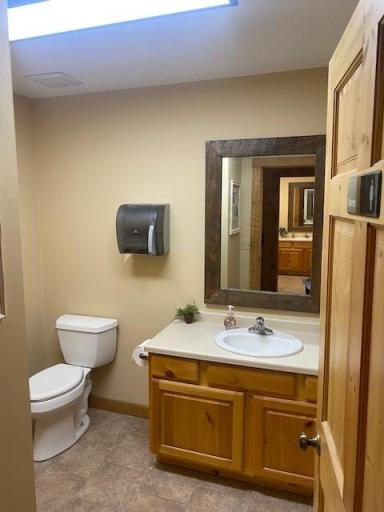 Onsite rest room in the block 1 building you have access to.