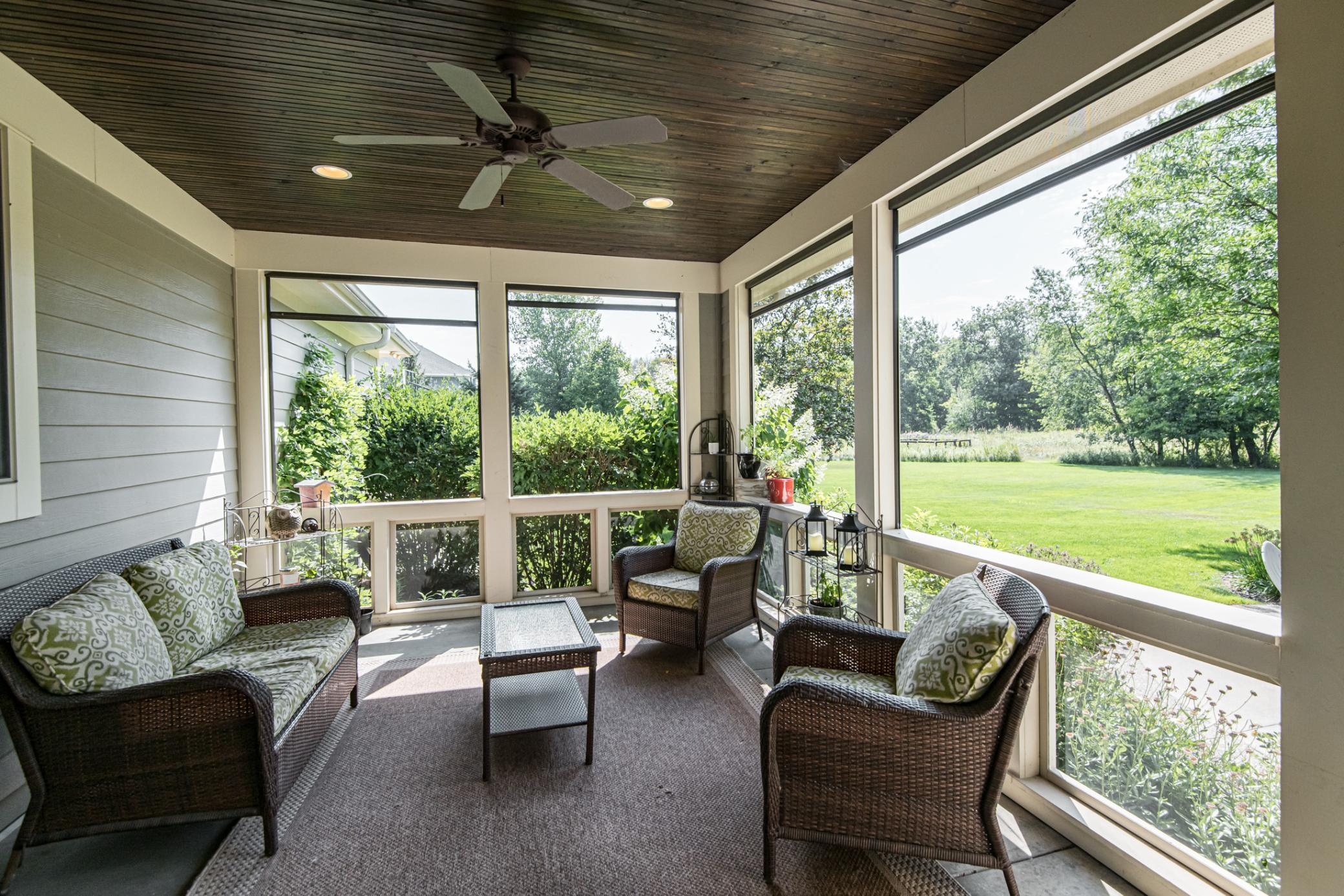 Screened In Porch, With Adjustable Electric Screens