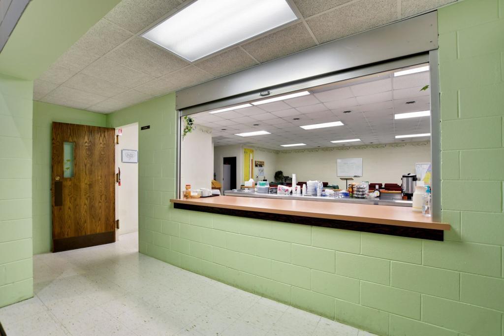 Looking into kitchen area