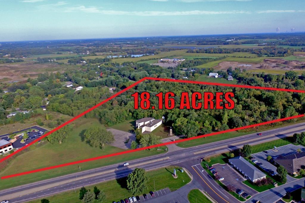 Aerial view of the land- 17,000-18,000 cars drive by per day.