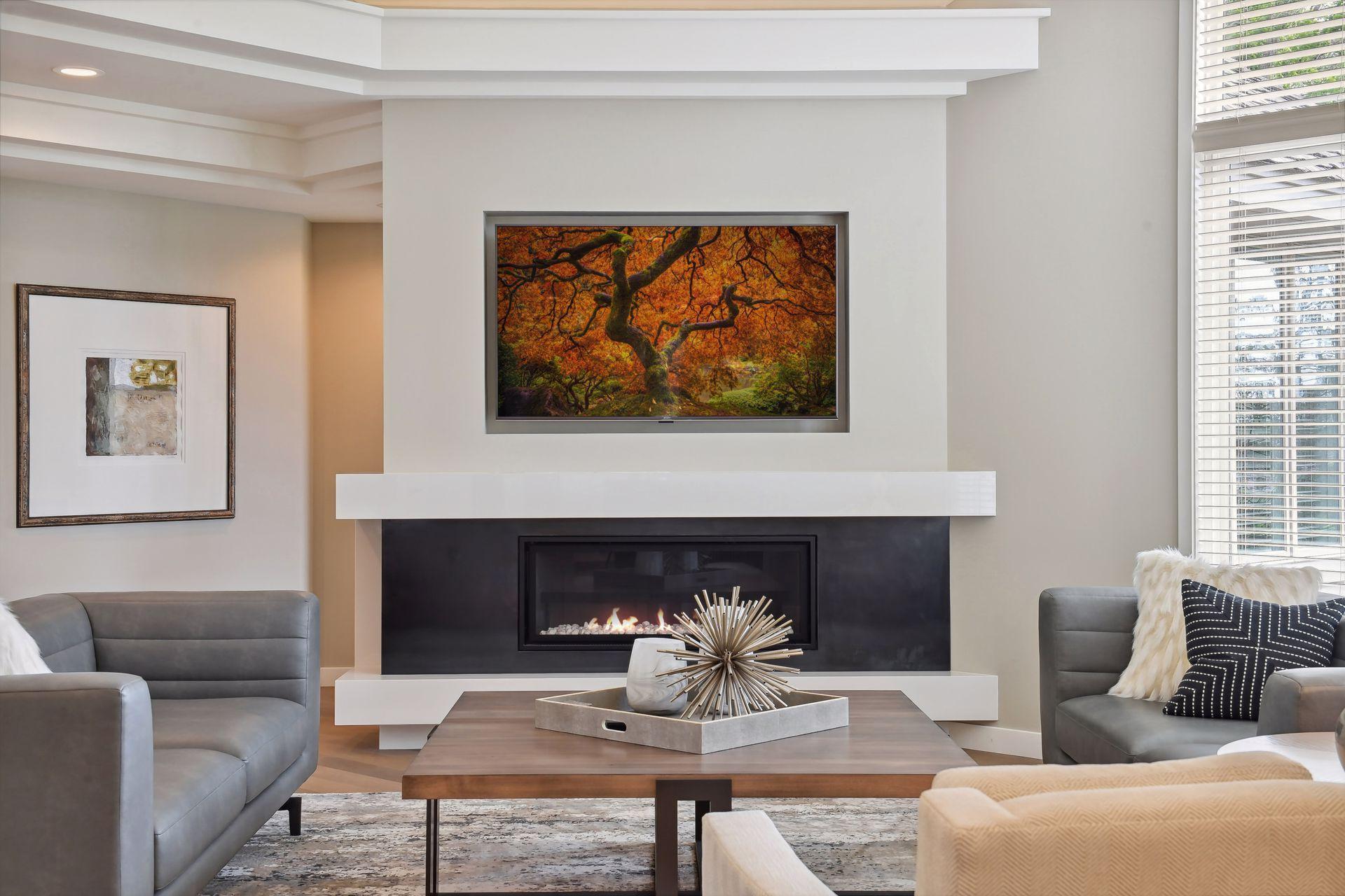 Enjoy the beauty of this home by the fireplace