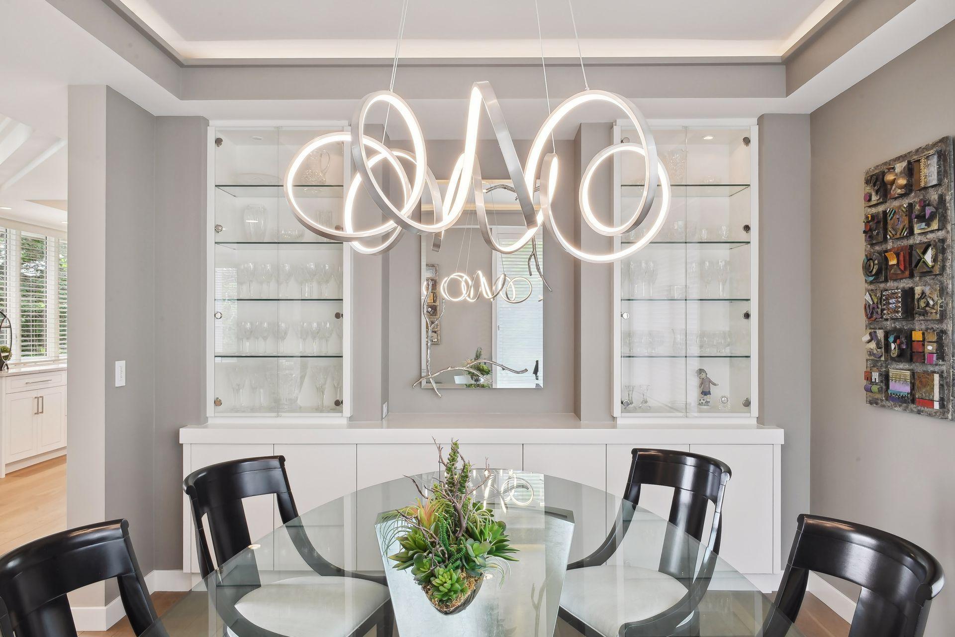 Dining room glass cabinets